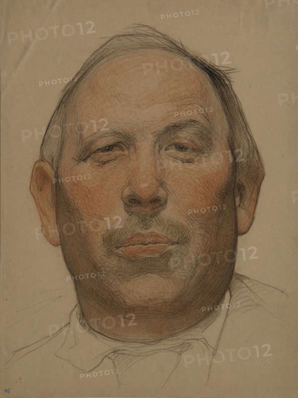 Portrait of Demyan Bedny (1883-1945), 1920s. Artist: Andreev, Nikolai Andreevich (1873-1932)