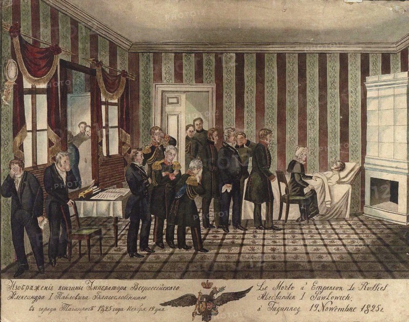 The death of Alexander I of Russia in Taganrog on 19 November 1825, 1828. Artist: Anonymous