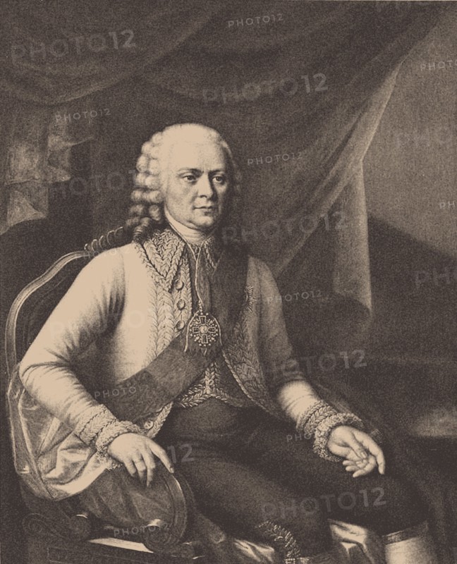 Portrait of Admiral Vasily Alexeyevich Myatlev (1694-1761) (After Józef Oleszkiewicz). Artist: Anonymous