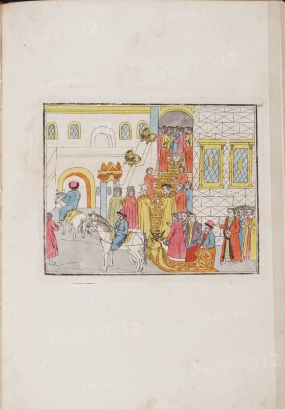 The wedding ceremony of Tsar Mikhail Feodorovich and Yevdokiya Lukyanovna, 1810. Artist: Anonymous master