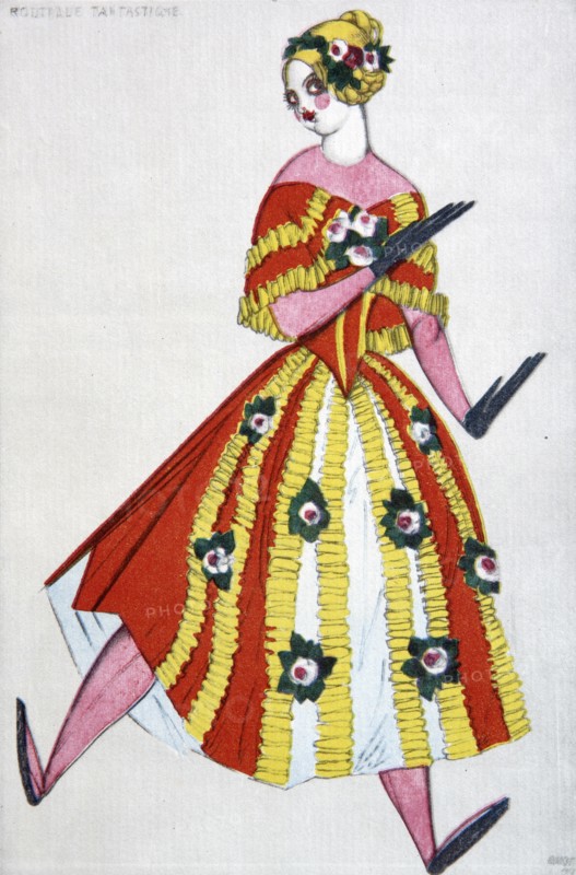 Costume design for the ballet The Magic Toy Shop by G. Rossini, 1919. Artist: Bakst, Léon (1866-1924)