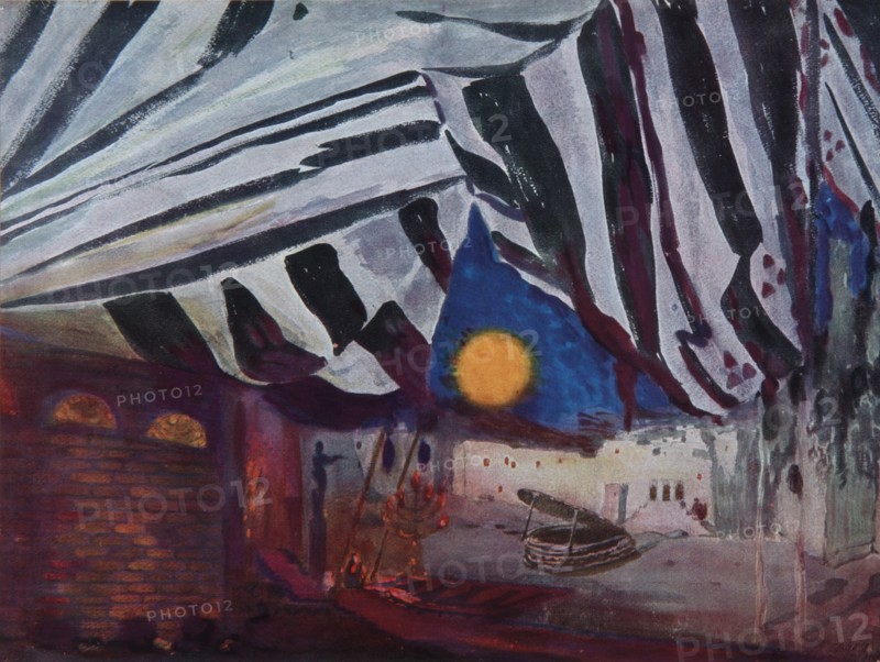 Stage design for the play Salome by O. Wilde, 1912. Artist: Bakst, Léon (1866-1924)