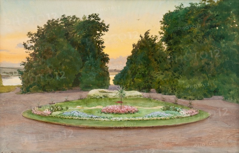 Evening in the park. Artist: Benois, Albert Nikolayevich (1852-1936)