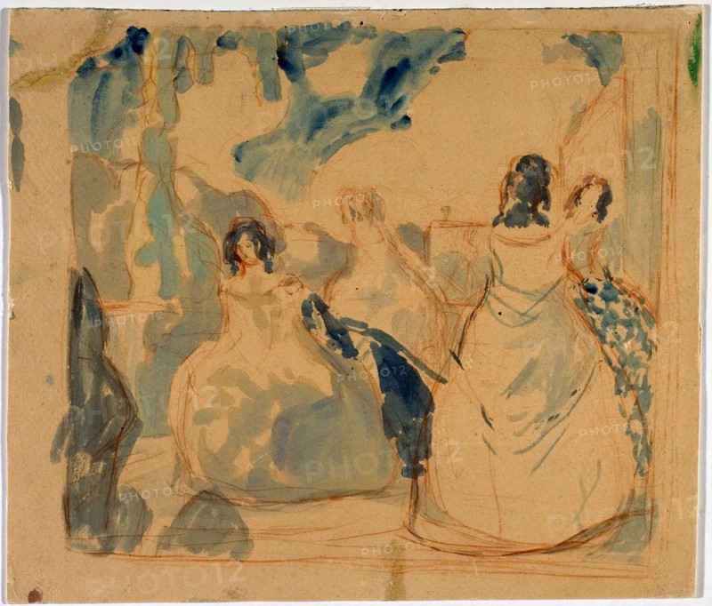 On the terrace, 1901. Artist: Borisov-Musatov, Viktor Elpidiforovich (1870-1905)