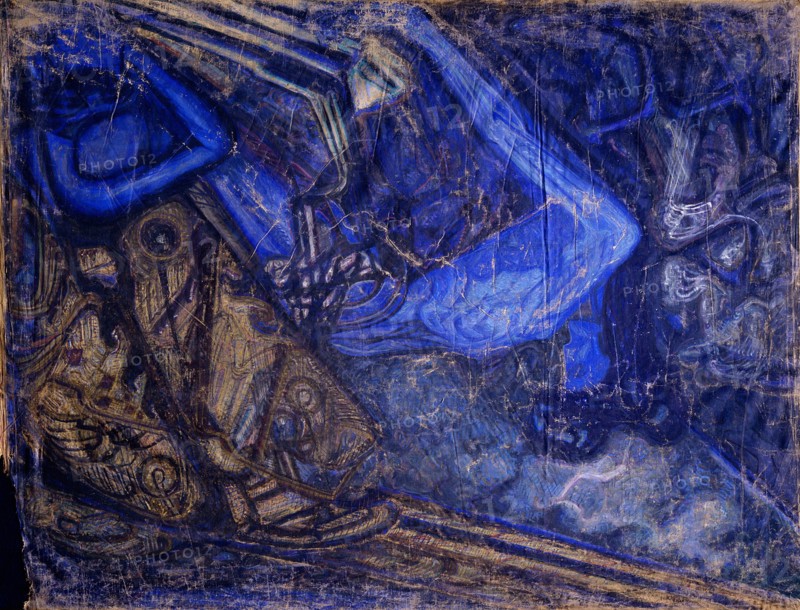 Mourning the Death of Michail Vrubel, 1910-1911. Artist: Denisov, Vasily Ivanovich (1862-1921)