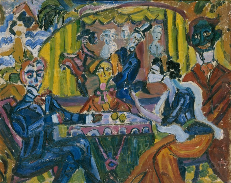 The Stray Dog Cabaret in Saint Petersburg, 1910s. Artist: Dmitriyev, Vladimir Vladimirovich (1900-1948)
