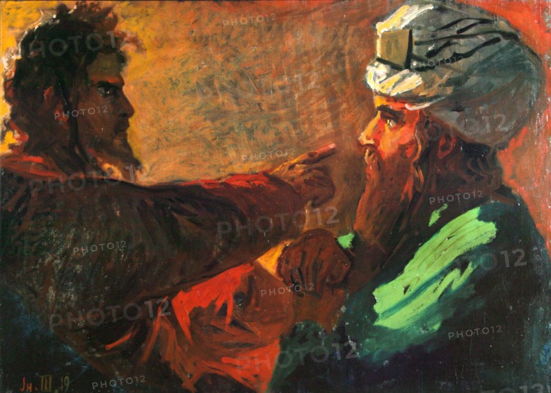 Christ and Nicodemus (Study), 1889. Artist: Ge, Nikolai Nikolayevich (1831-1894)