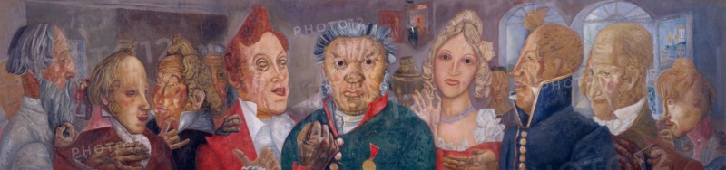 Persons of the comedy The Government Inspector by N. Gogol, 1933-1934. Artist: Grigoriev, Boris Dmitryevich (1886-1939)