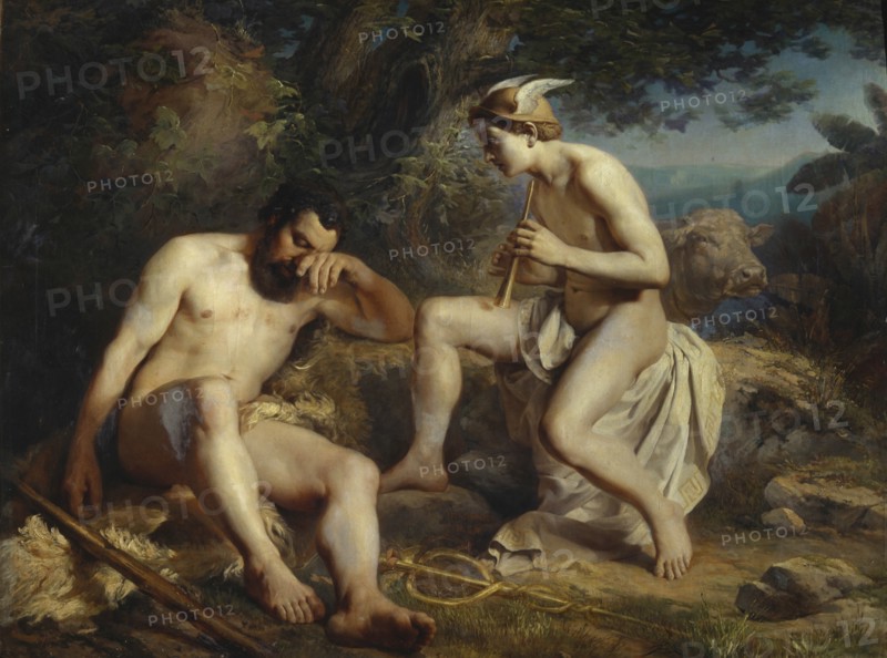 Mercury Lulling Argus to Sleep, 1864. Artist: Koshelev, Nikolai Andreyevich (1840-1918)