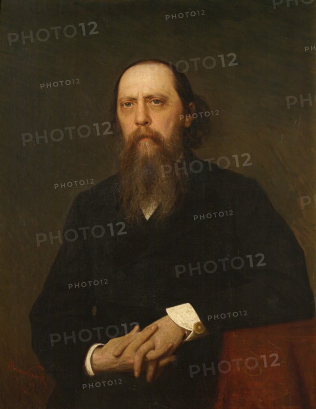 Portrait of the author Mikhail Saltykov-Shchedrin (1826-1889), 1879. Artist: Kramskoi, Ivan Nikolayevich (1837-1887)