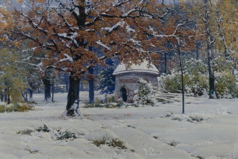 Snow in September, 1898. Artist: Kryzhitsky, Konstantin Yakovlevich (1858-1911)