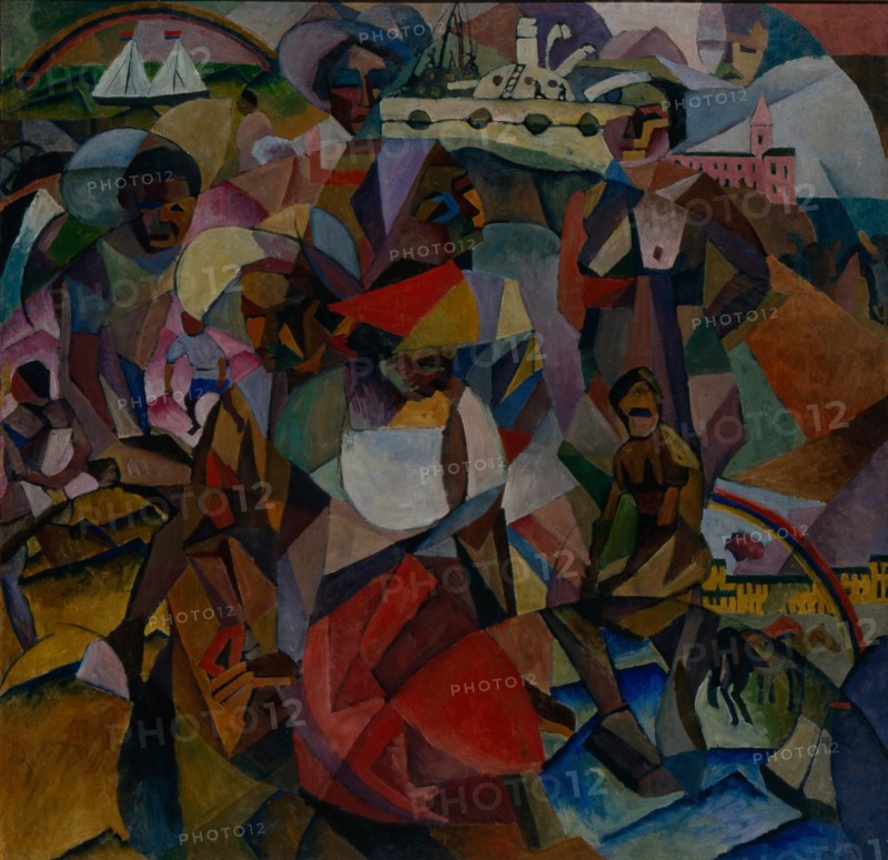 The study of symbolic similarities in the portrait of Marianna Lentulova, 1912. Artist: Lentulov, Aristarkh Vasilyevich (1882-1943)