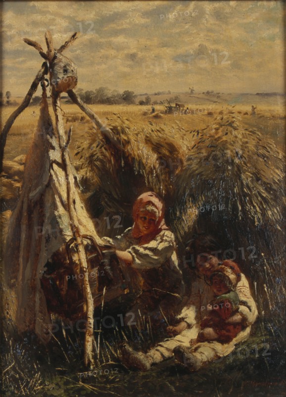 Children in the Fields, 1870. Artist: Makovsky, Konstantin Yegorovich (1839-1915)