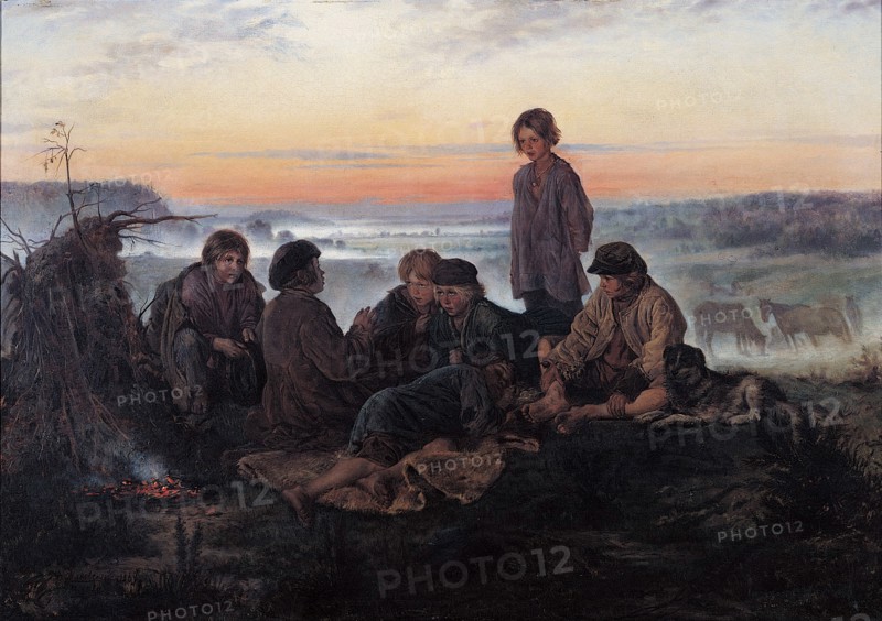 The Bezhin Lea, 1869. Artist: Makovsky, Vladimir Yegorovich (1846-1920)