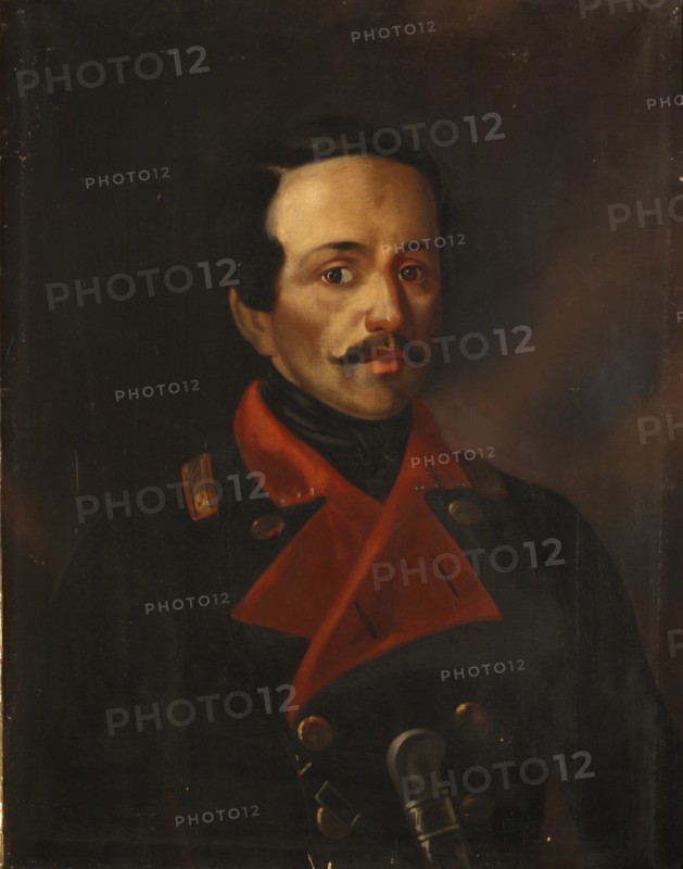 Portrait of the poet Mikhail Lermontov (1814-1841), 1854-1858. Artist: Polivanov, Nikolay Ivanovich (1814-1874)