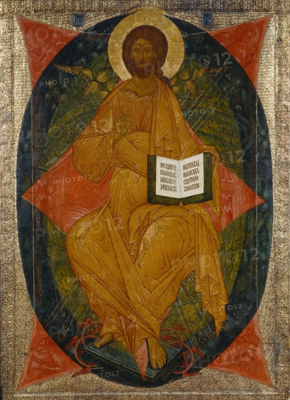 Christ in Majesty (From the Deesis Range), 1497. Artist: Russian icon