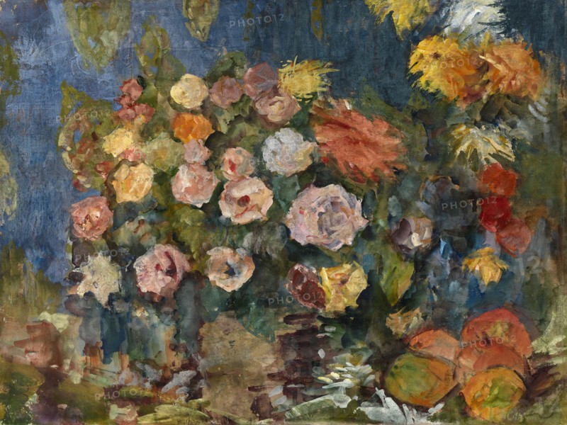 Still Life with Flowers and Fruit, 1907. Artist: Sapunov, Nikolai Nikolayevich (1880-1912)