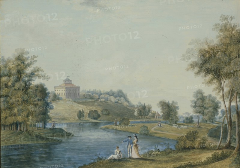 View of the country estate Sivoritsy, before 1792. Artist: Shchedrin, Semyon Fyodorovich (1745-1804)