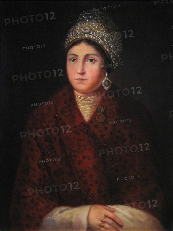 Vasilisa Kozhina, 1813. Artist: Smirnov, Alexander F. (Early 19th cen.)