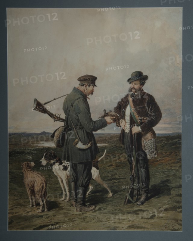 Hunters, 1864. Artist: Sokolov, Pyotr Petrovich (1821-1899)