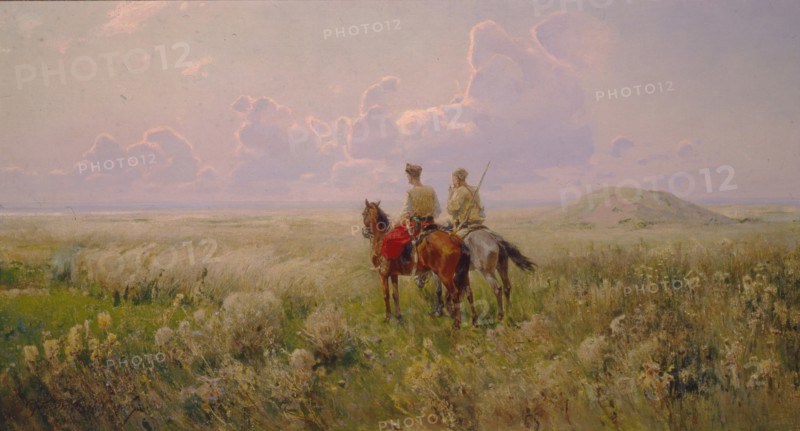 Cossacks in the Steppe, 1900s. Artist: Vasilkovsky, Sergei Ivanovich (1854-1917)