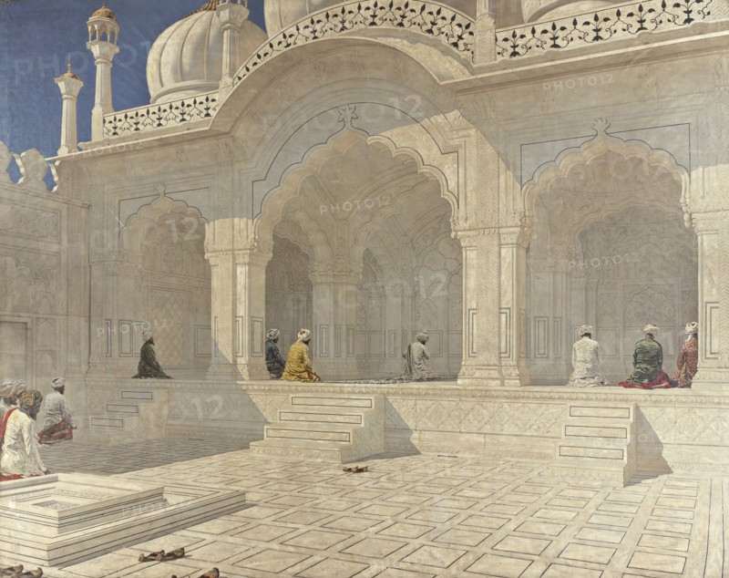 The Pearl Mosque (Moti Masjid), Delhi, 1880s. Artist: Vereshchagin, Vasili Vasilyevich (1842-1904)