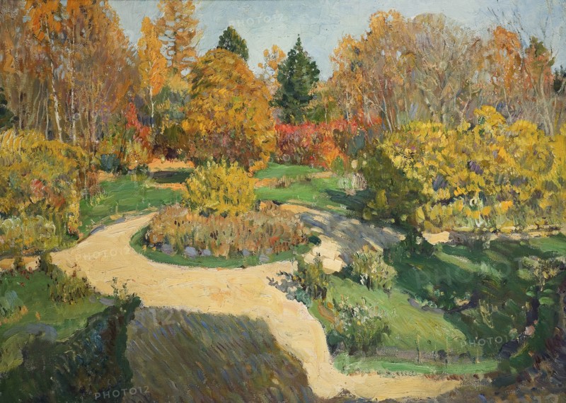 The Garden in Autumn, 1910. Artist: Vinogradov, Sergei Arsenyevich (1869-1938)