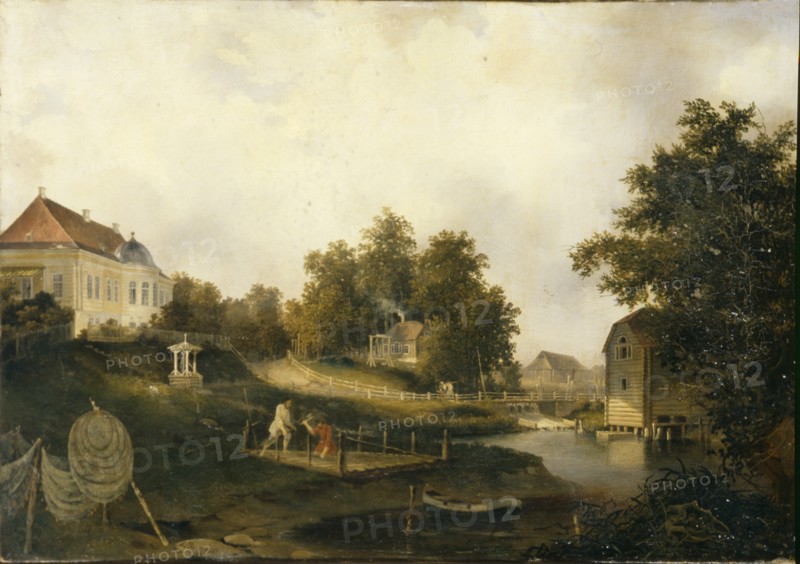 View in the Modest Rezvoi's country estate Marienhof near Petersburg, 1846. Artist: Voloskov, Alexei Yakovlevich (1822-1882)