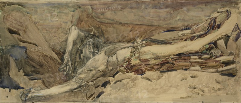 The Demon downcast, 1901. Artist: Vrubel, Mikhail Alexandrovich (1856-1910)