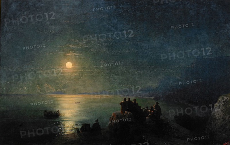 Ancient Greek poets by the water's edge in the Moonlight, 1886. Artist: Aivazovsky, Ivan Konstantinovich (1817-1900)