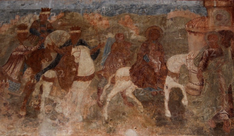 Fresco in the Cathedral of Our Lady of the Sign, Novgorod, Early 18th cen.. Artist: Bakhmatov, Ivan Yakovlevich (active Early 18th cen.)