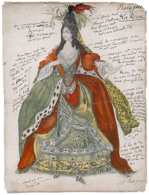 Costume design for the ballet Sleeping Beauty by P. Tchaikovsky, 1921. Artist: Bakst, Léon (1866-1924)