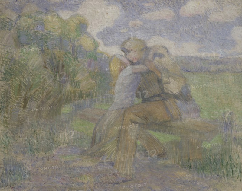 The Kiss, 1897. Artist: Borisov-Musatov, Viktor Elpidiforovich (1870-1905)