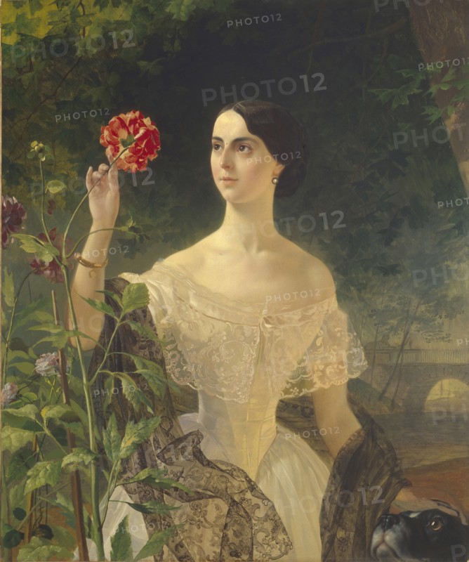 Portrait of Countess Sophia Bobrinskaya, née Samoylova (1797-1866), 1849. Artist: Briullov, Karl Pavlovich (1799-1852)