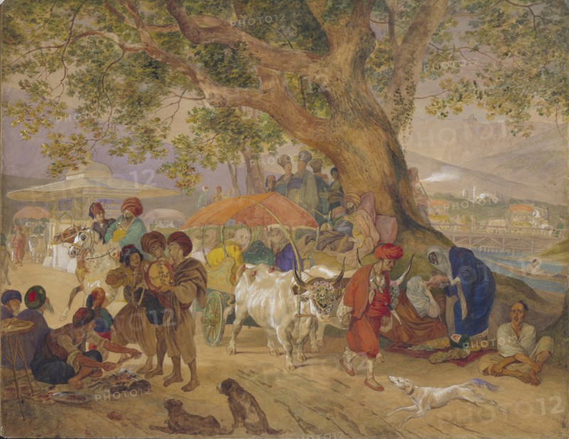 Sweet Water Springs near Constantinople, 1849. Artist: Briullov, Karl Pavlovich (1799-1852)