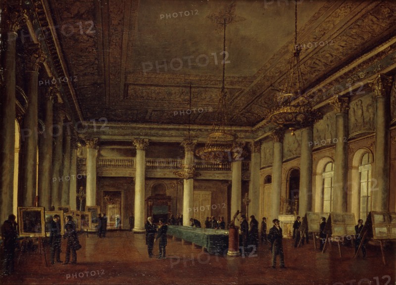 Interior view of the Dmitry Naryshkin's House during a meeting of the Society for the Encouragement of Arts, 1825. Artist: Chernetsov, Nikanor Grigoryevich (1805-1879)