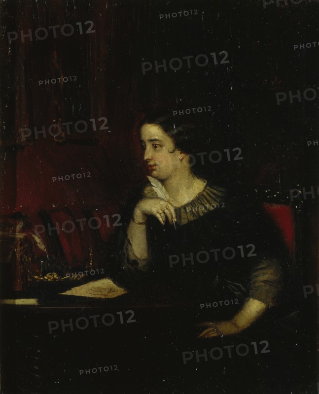 Portrait of the poetess Yevdokia Petrovna Rostopchina (1811-1858), 1850. Artist: Fedotov, Pavel Andreyevich (1815-1852)