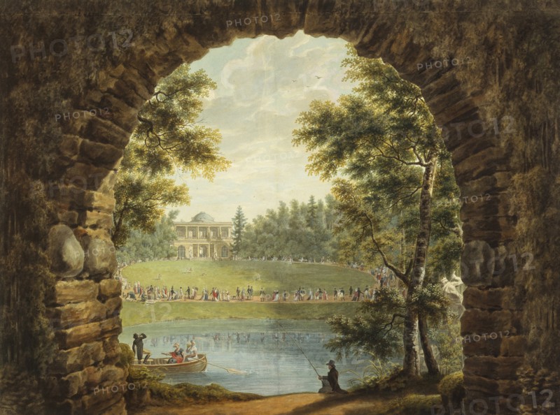 View of Dacha of Prince Stroganov near Saint Petersburg. Artist: Galaktionov, Stepan Philippovich (1779-1854)