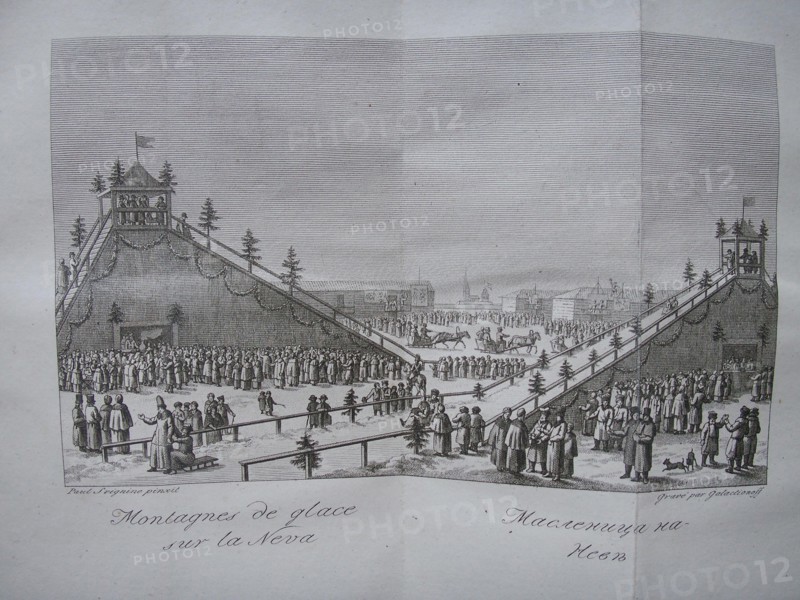 Shrove-tide Fete on the Neva in St. Petersburg, Early 19th cen.. Artist: Galaktionov, Stepan Philippovich (1779-1854)
