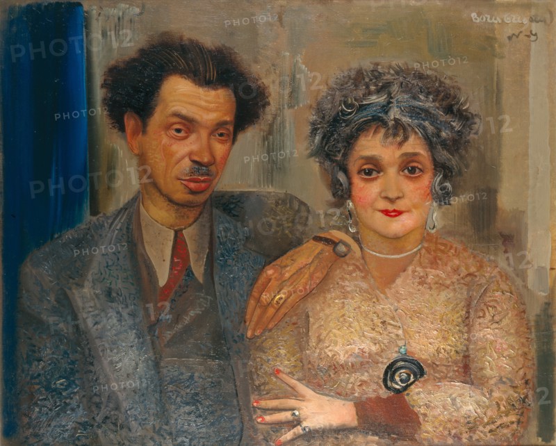 Portrait of the artist Nikiolai Remizov (1887-1975) with his wife, Between 1926 and 1933. Artist: Grigoriev, Boris Dmitryevich (1886-1939)