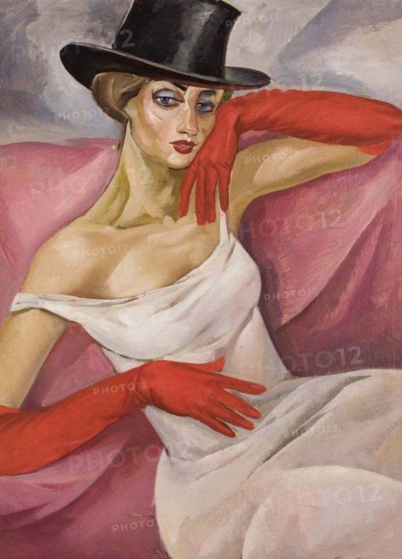 Lady in Top Hat. Artist: Grigoriev, Boris Dmitryevich (1886-1939)