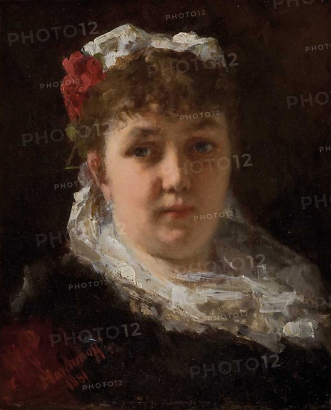 Portrait of the opera singer Félia Litvinne (1860-1936), 1881. Artist: Harlamov, Alexei Alexeyevich (1840-1922)