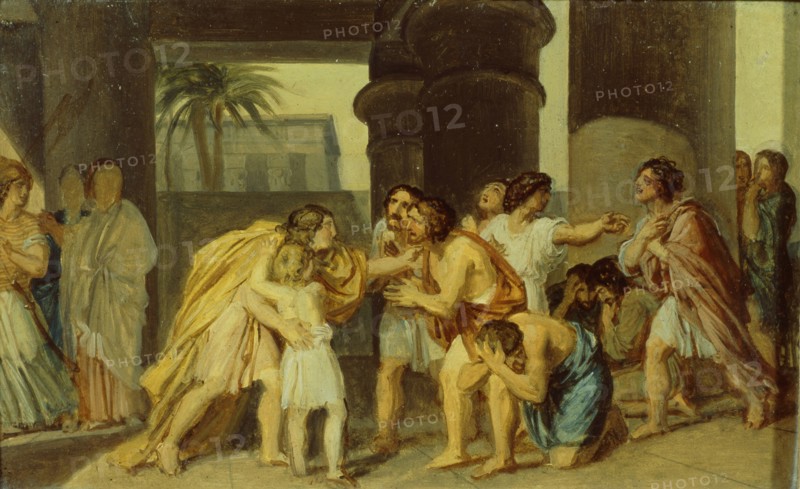 Joseph Reveals Himself to His Brothers, 1830s. Artist: Ivanov, Alexander Andreyevich (1806-1858)