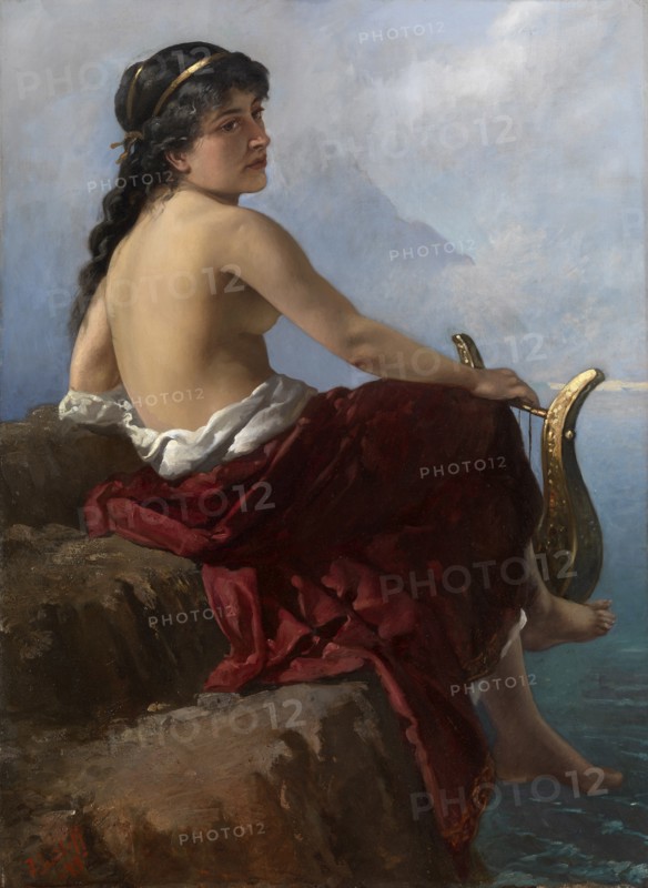Sappho on the Lefkada's Cliff, 1889. Artist: Izmailov, Alexander (1869-?)