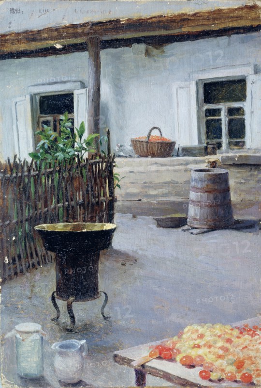 Jam cooking, 1892. Artist: Kalinichenko, Jakov Jakovlevich (1869-1938)