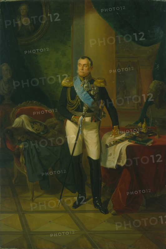 Portrait of Prince Pyotr Volkonsky (1776-1852), 1850. Artist: Krüger, Franz (1797-1857)