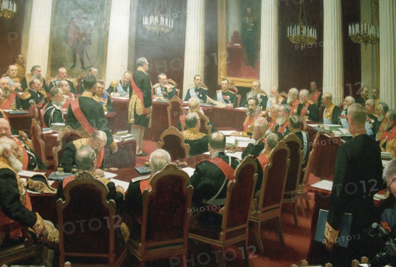 The ceremonial session of the State Council of Imperial Russia on May 7, 1901, 1903. Artist: Kulikov, Ivan Semyonovich (1875-1941)