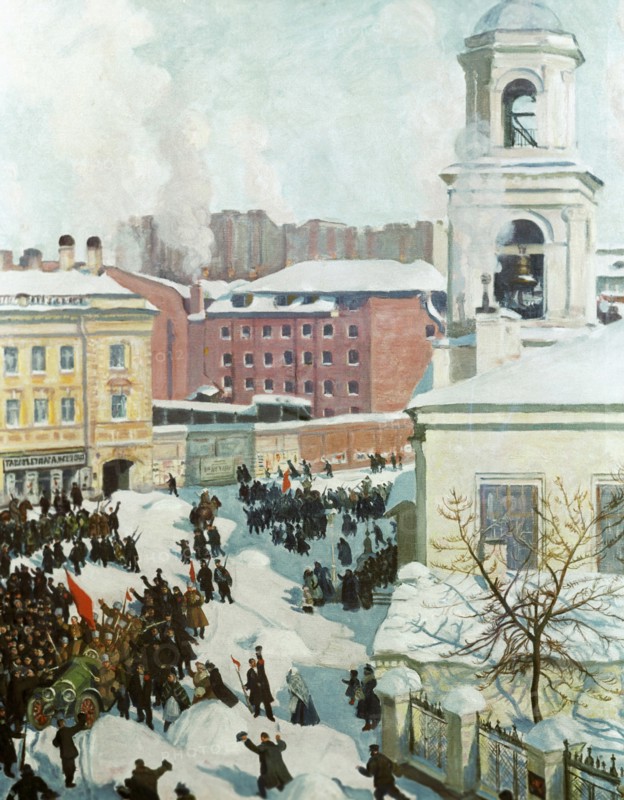 The February 27, 1917, 1917. Artist: Kustodiev, Boris Michaylovich (1878-1927)