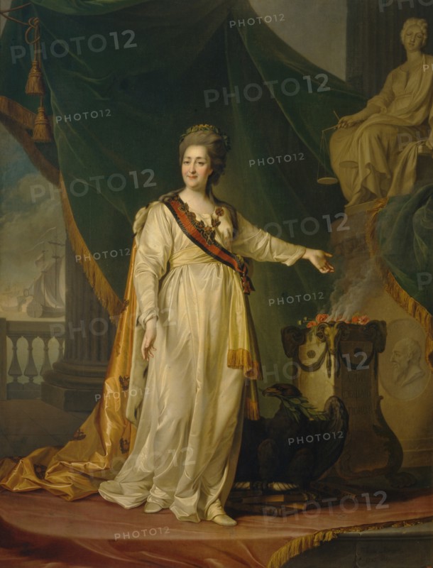 Catherine II as Legislator in the Temple of the Goddess of Justice, 1783. Artist: Levitsky, Dmitri Grigorievich (1735-1822)