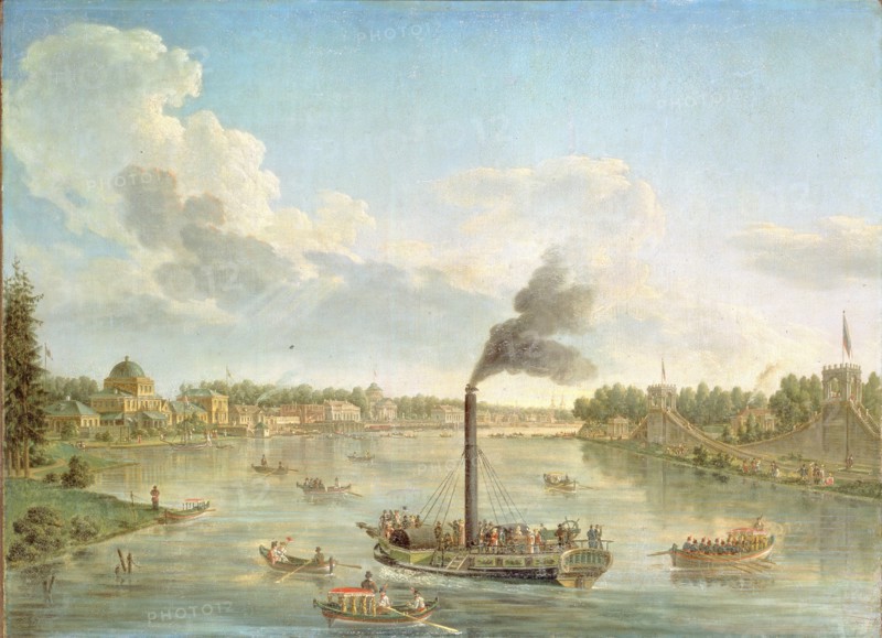 Grand Peterhof Palace at the Gulf of Finland, 1761. Artist: Makhaev, Mikhail Ivanovich (1718-1770)